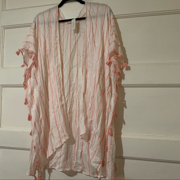 Lightweight Striped Tassel Kimono NWT - Picture 4 of 16
